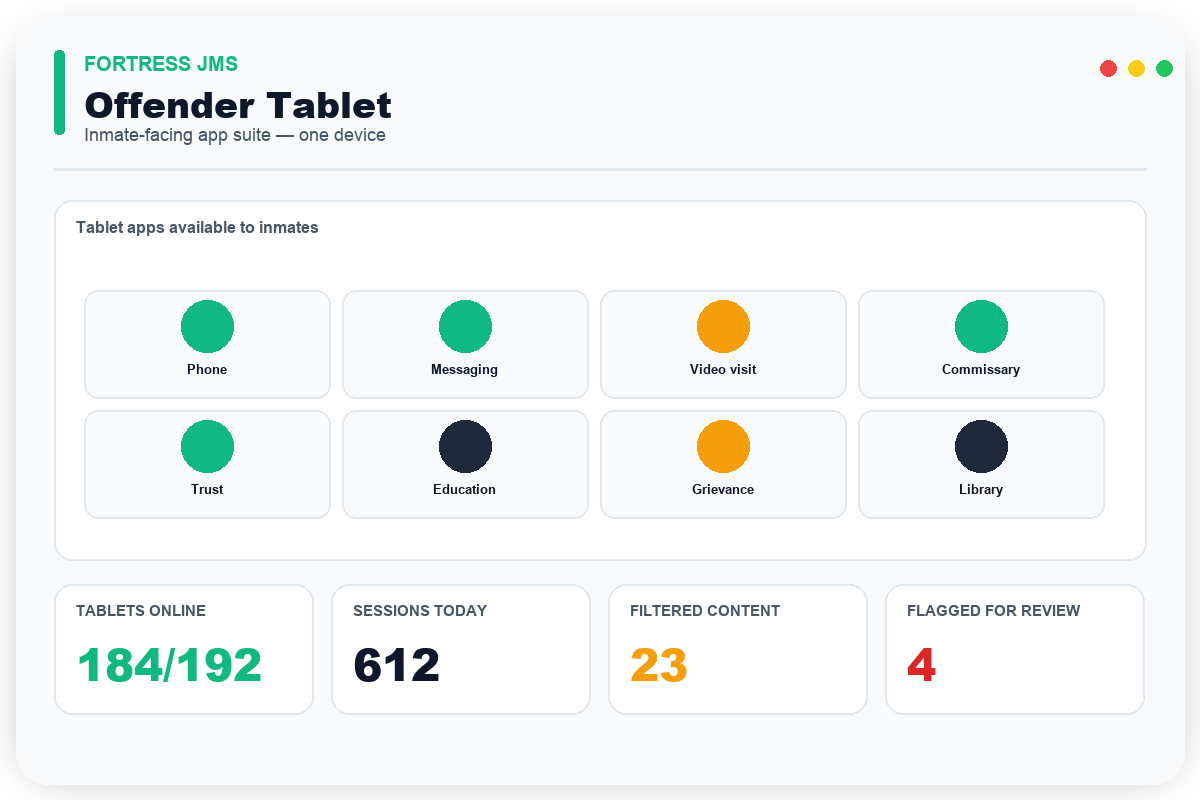 Offender Tablet — Fortress JMS module preview