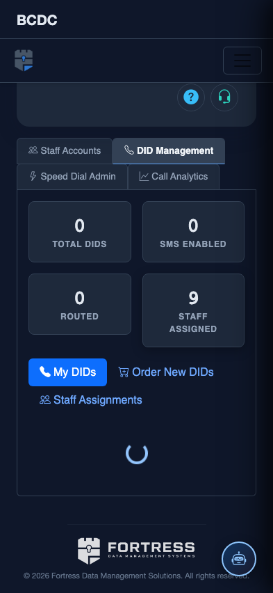 Mobile view — DID Management detail