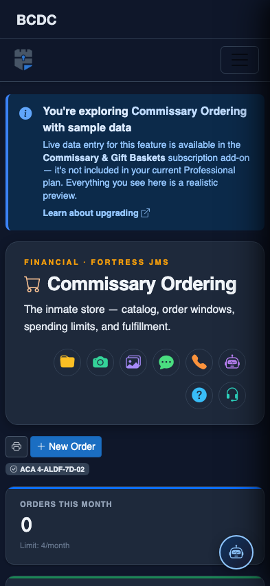 Mobile view — Order Management list