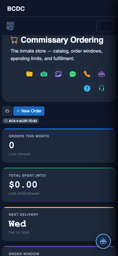 Mobile view — Order Management detail