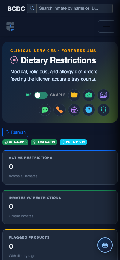 Mobile view — Allergy Tracking list