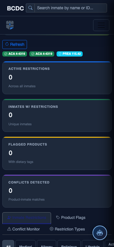 Mobile view — Allergy Tracking detail