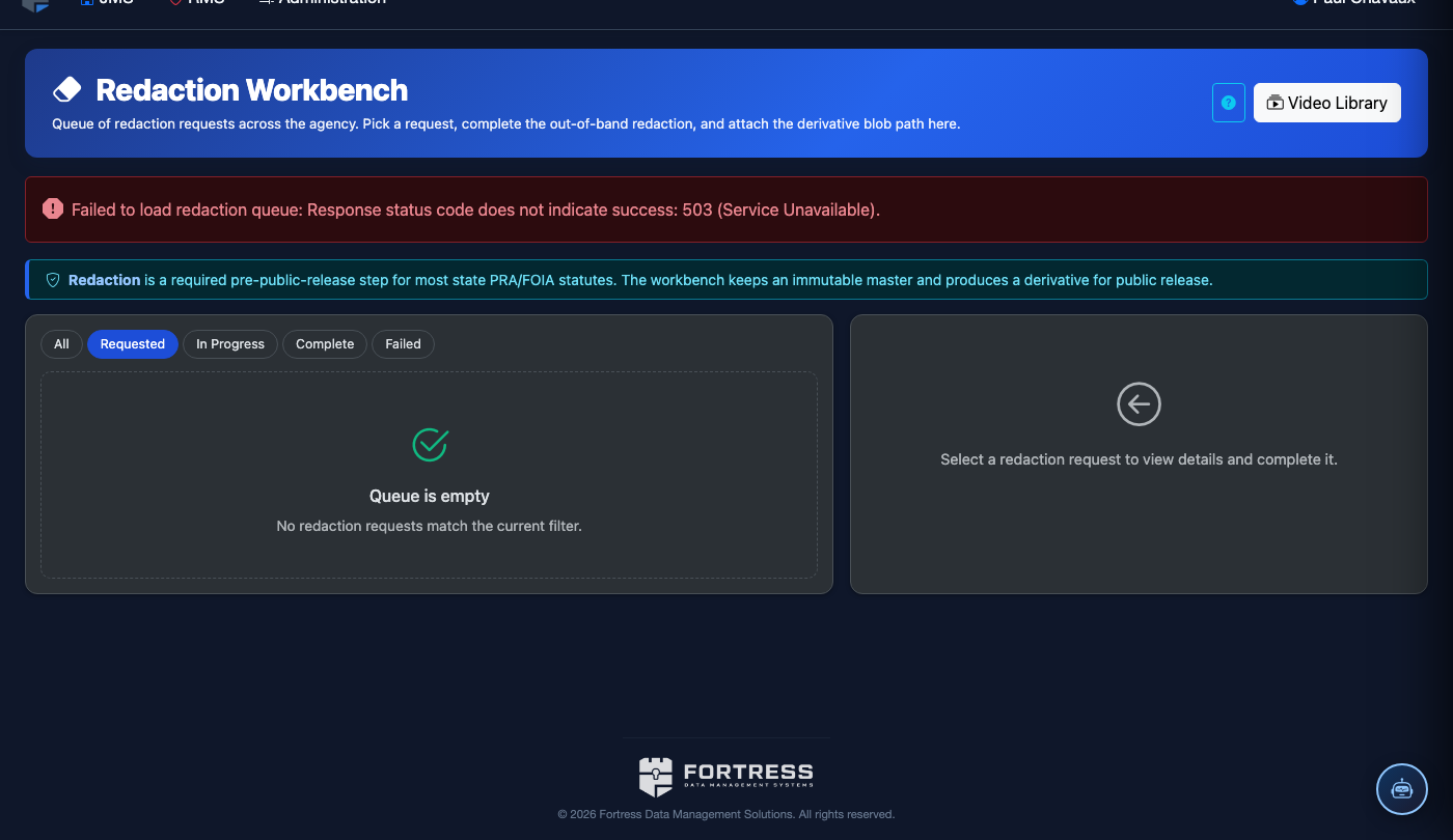 Redaction Workbench screenshot