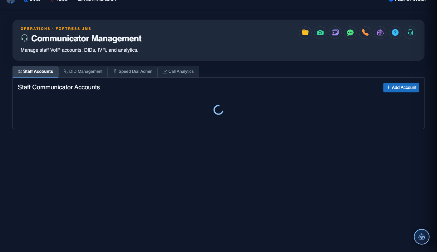 Communicator Management screenshot