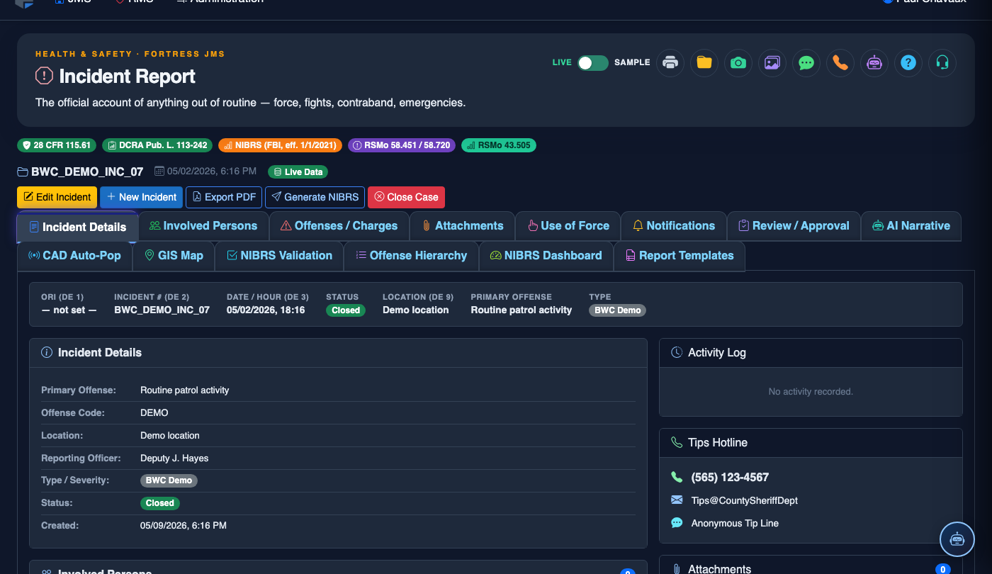 Incident Reporting screenshot