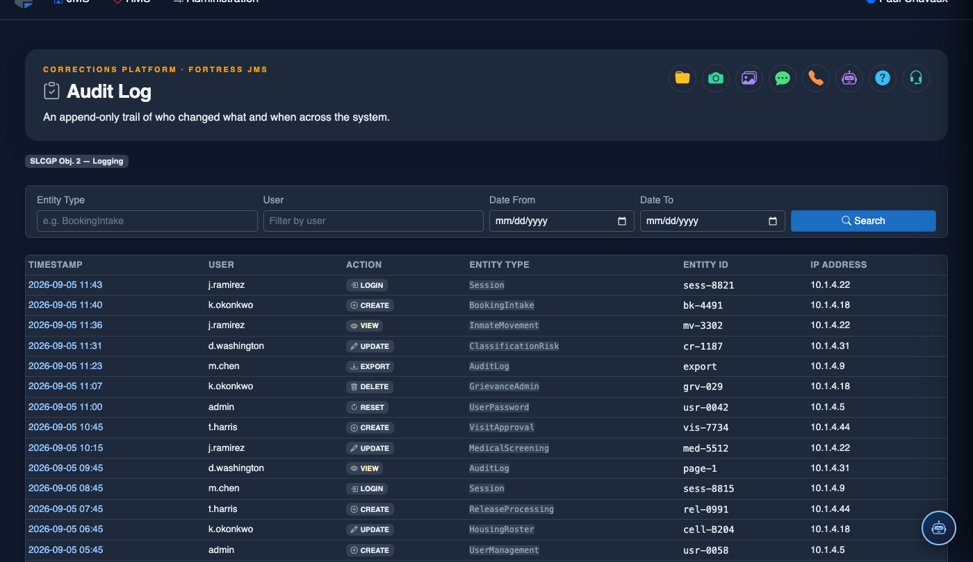 Audit Log screenshot