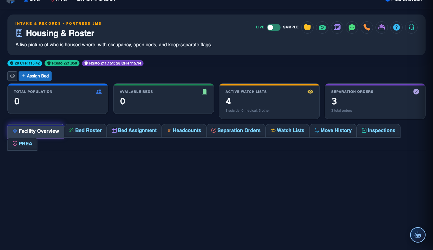 Facility Overview screenshot