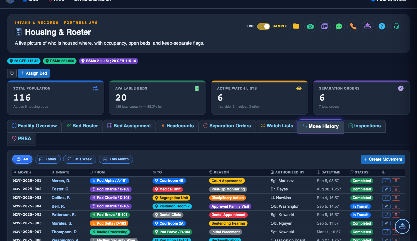 Move History screenshot