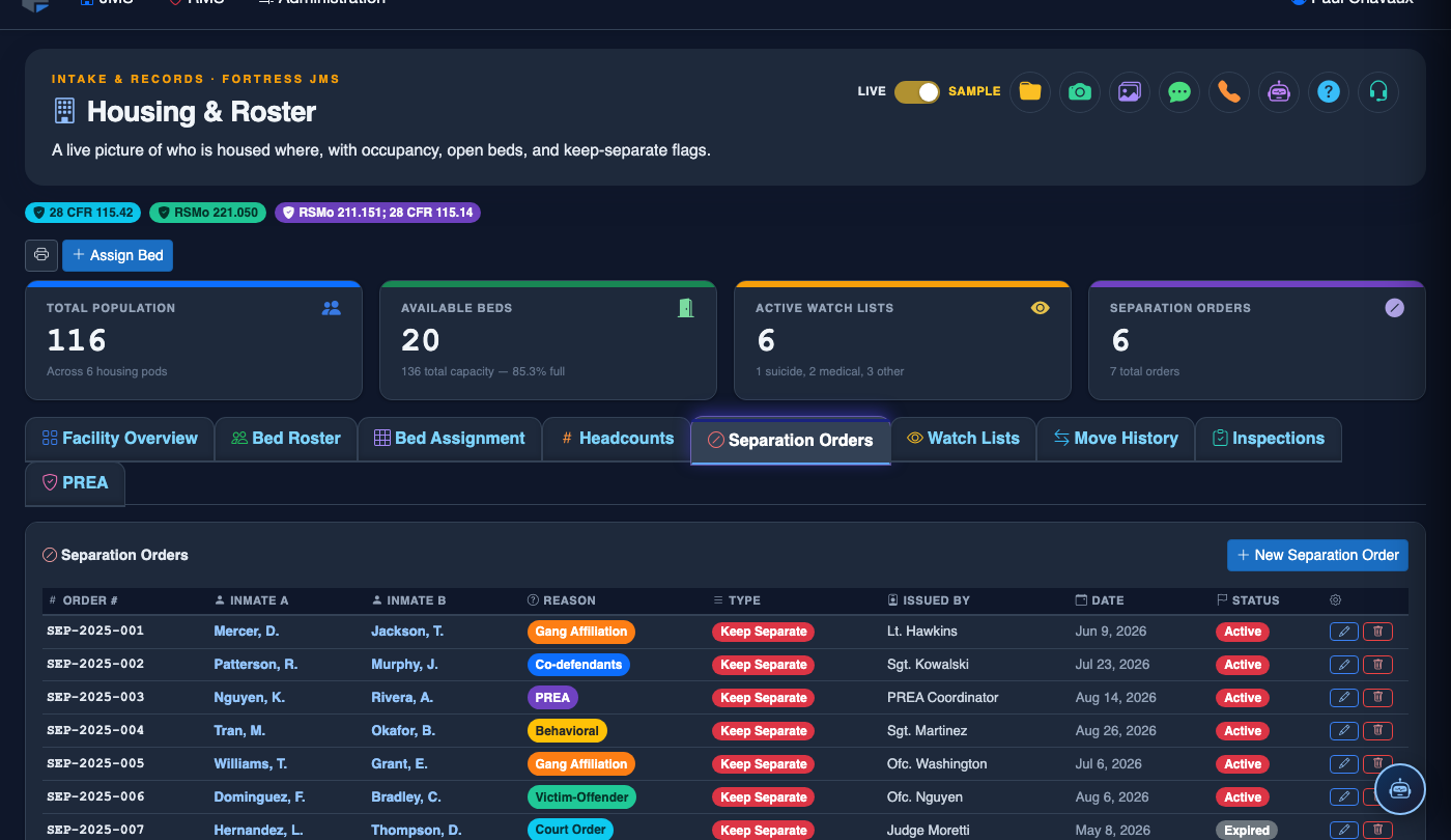 Separation Orders screenshot