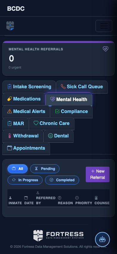 Mobile view — Mental Health detail