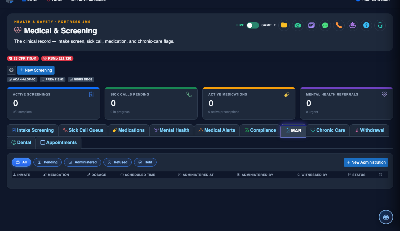 Medication Administration Record screenshot