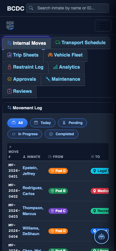 Mobile view — Internal Moves detail