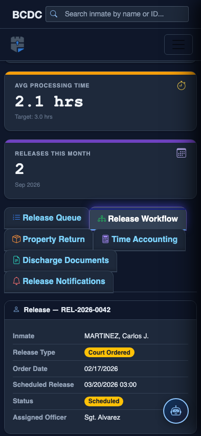 Mobile view — Release Workflow list
