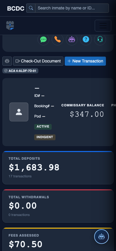 Mobile view — Deposits   Credits detail