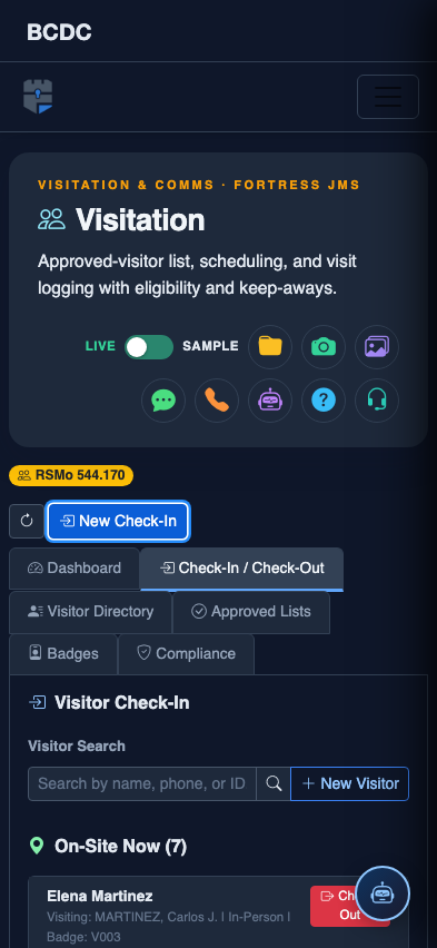 Mobile view — Check list