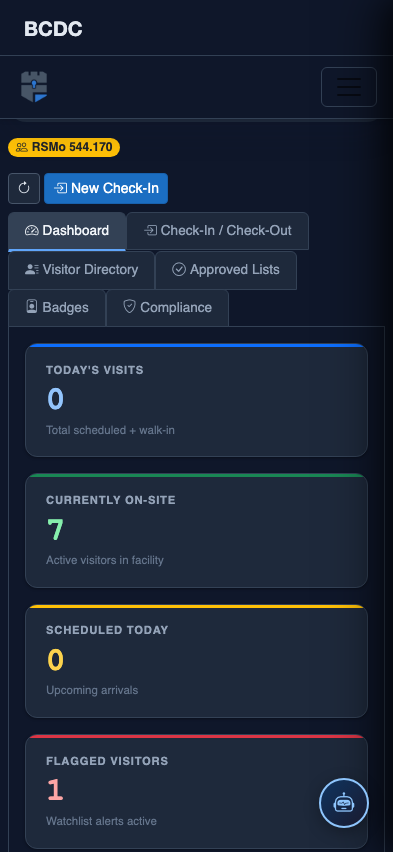 Mobile view — Visit Compliance detail